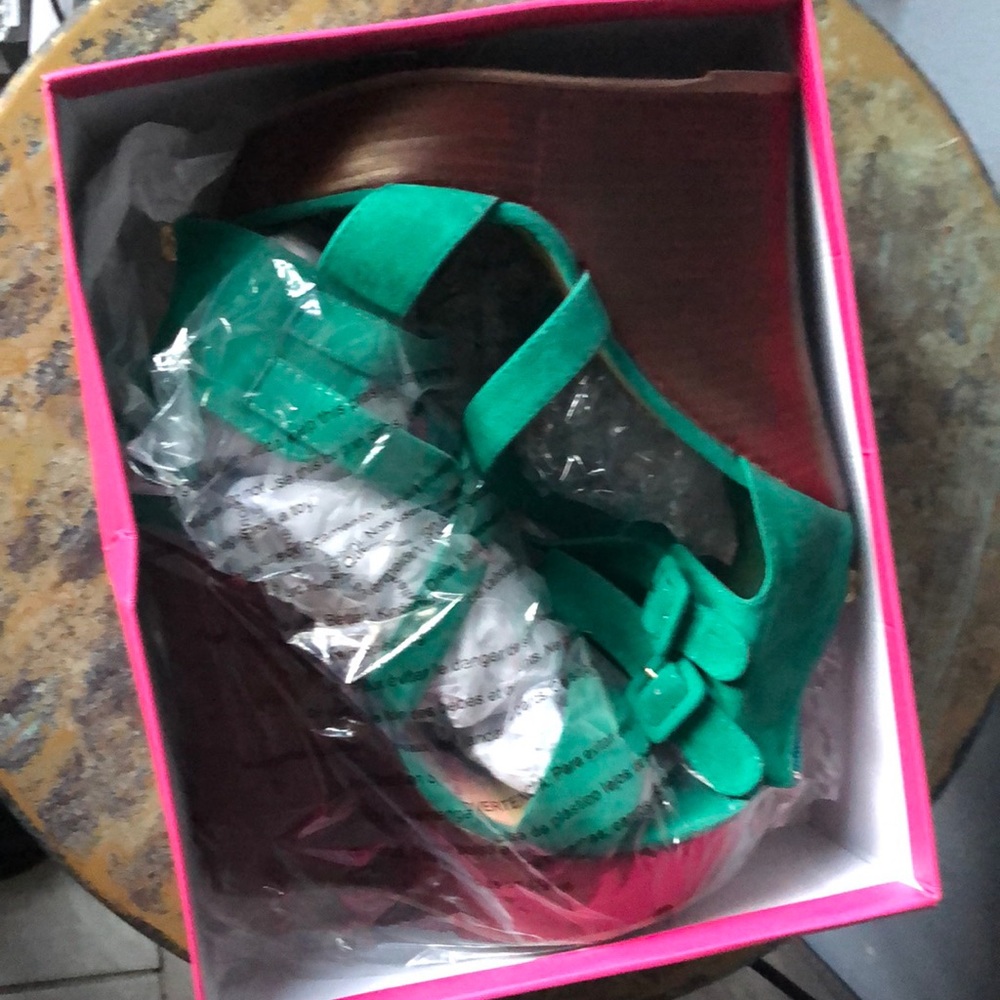 Turquoise Saffron high heels  for sale